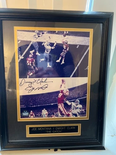 Joe Montana/Dwight Clark “ The Catch” Authentic Original Autograph