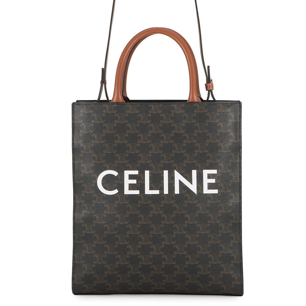 Celine — CELINE Vertical Cabas 2WAY Bag Size Small PVC/Leather Tan 191542