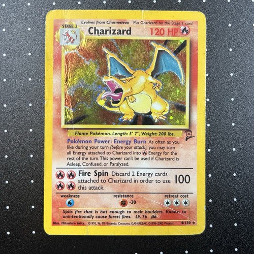 Pokémon TCG Charizard 4/102 Base Set Holo Damaged