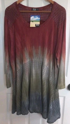 Women's Art Of Cloth Tunic Pippa Top Marooned 2X New With Tags