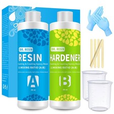Clear Epoxy Resin Kit 2 Part 32 oz for Table Bar Top Countertop Wood Food Saf...