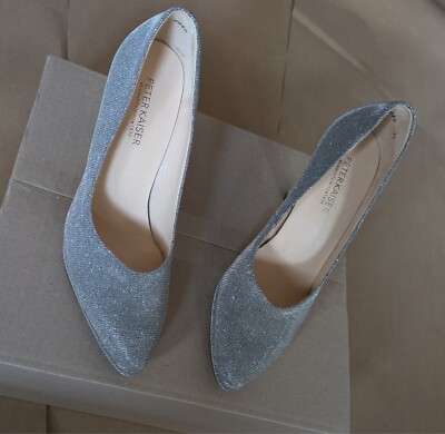 Peter Kaiser 7 (40,5) High Heels Silber Glitzer Pumps Damen Schuhe
