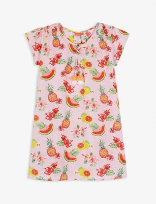 Sunuva Mädchen Rosa Aloha Frucht Kaftan Kleid Alter 3-4 Neu S2286