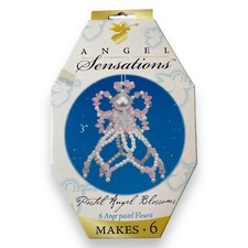 Angel Sensations Beaded Ornament Kit Pastel Angel Blossoms Makes 6 New 3  