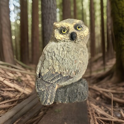 Vintage Screech Owl Magnet 1992 Hand-painted Cast Resin Excellent Condition