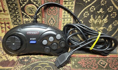 Retro-Bit Sega Genesis Controller 6-Button Arcade Pad - Black