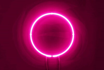 20''x20'' Round Circle Hot Pink Acrylic Neon Sign Visual Glass Display Light QL