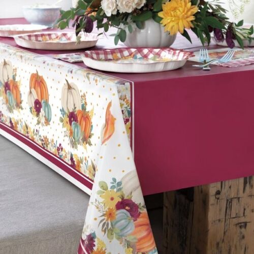 Pioneer Woman Thanksgiving Fall Gingham Harvest Paper Party Supplies 16 Guests - Picture 8 of 9