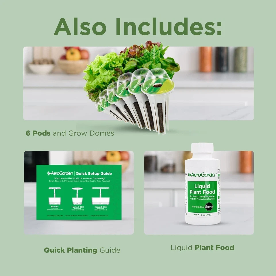 AeroGarden Harvest con kit de vainas de semillas de hierbas gourmet - jardín interior hidropónico Foto 2 de 4