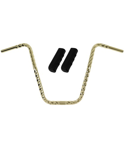 OG Lowrider Handlebar Dyno Square Twisted 16" 22.2mm Gold & Grips Cruiser Black - 第 1/1 張圖片