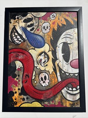 Original Art  Cartoon Cacaphony 1  Painting By Frank Forte 12x16 Acrylic On Canv