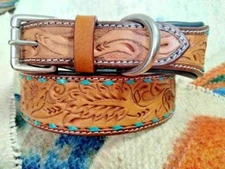 Shwaan Leather Dog Collar| Hand Tooled Pet Collar| Neck size Medium| M 13"- 18"