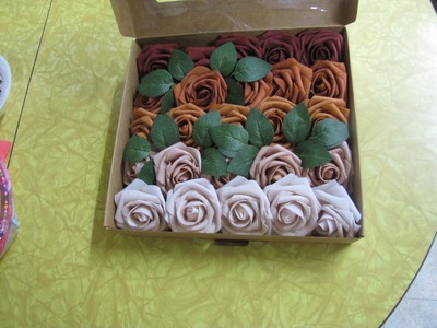 LING's MOMENT ROSES Artificial Flowers w Wire Stem 25pc for Bouquet Arrangements