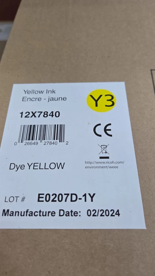 iNFO PRINT 5000 Cyan, Black, Magenta, Yellow Ink  -SET-  4 CARTRIDGES RICOH - Image 4 of 4