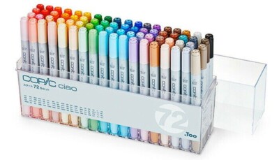 Copic Ciao set 72 basic colors marker pen multicolor illustration