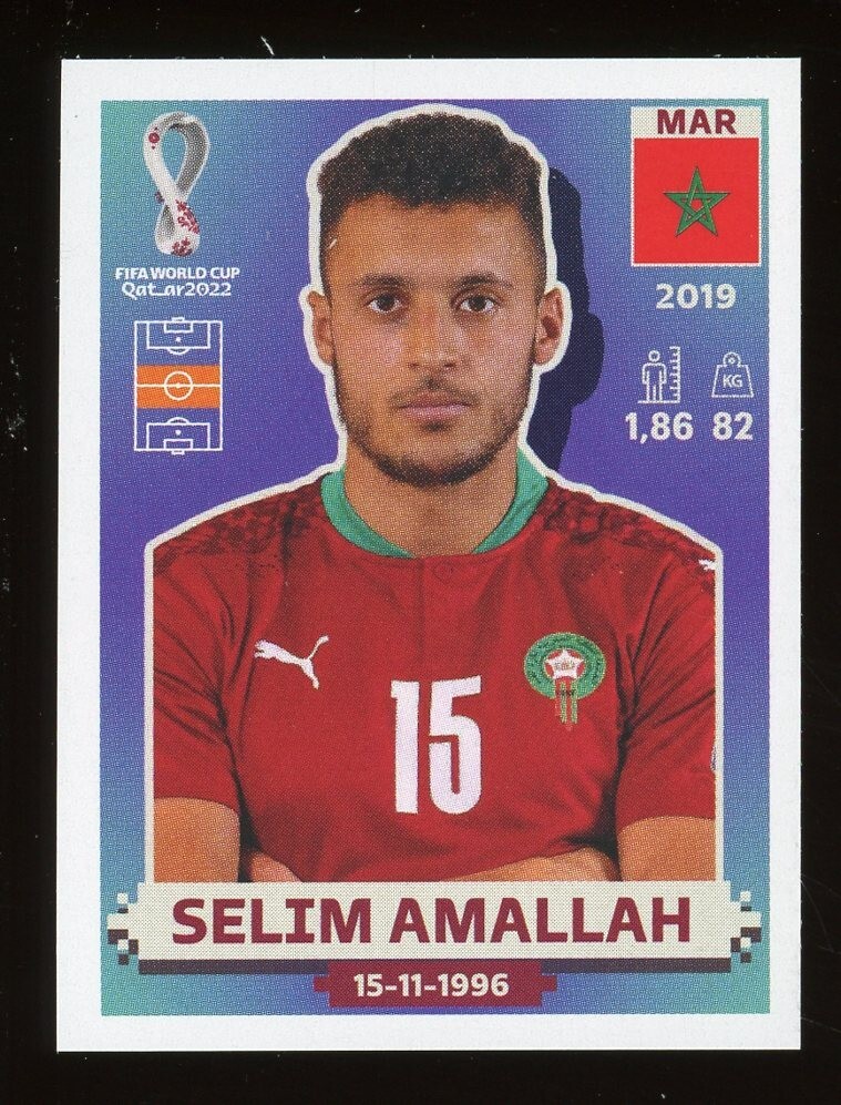 2022 Fifa World Cup Panini Sticker Qatar SELIM AMALLAH Morocco MAR10
