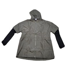 Champion Windbreaker Jacket Compression Sleeves Cinch Waist Zip Up Hooded Sz XS