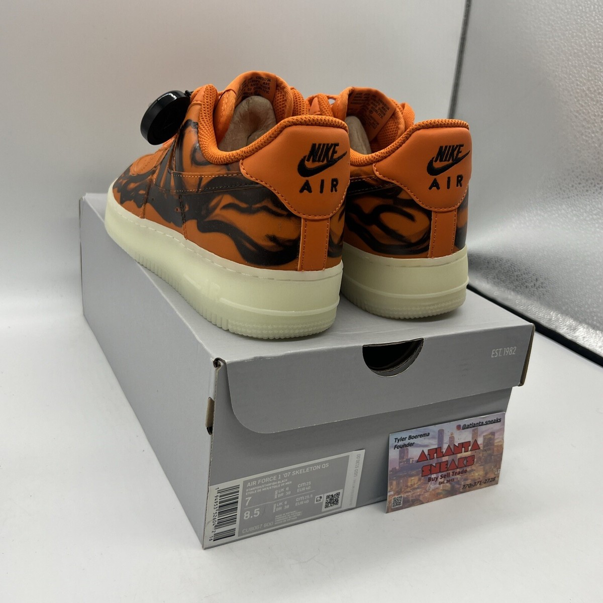 Size 7 - Nike Air Force 1 Low Orange Skeleton for sale online | eBay