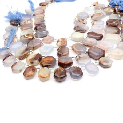 Bio Chalcedony Beads 8 Inch Strand 12x16-13x18 MM Beads Smooth Hexagon Beads
