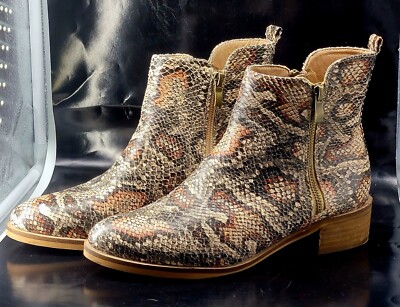 Boutique by Corkys Womens Shoes Brown 8M Snake Print Swifton Side Zip Ankle  Boot