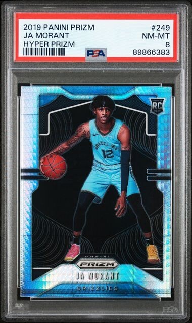 2019 Panini Prizm Hyper Prizm Ja Morant #249 PSA 8