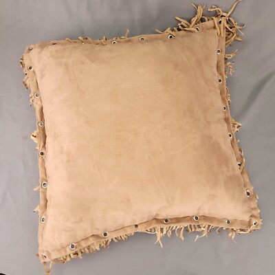 Faux Suede Throw Pillow Western Pillow 17