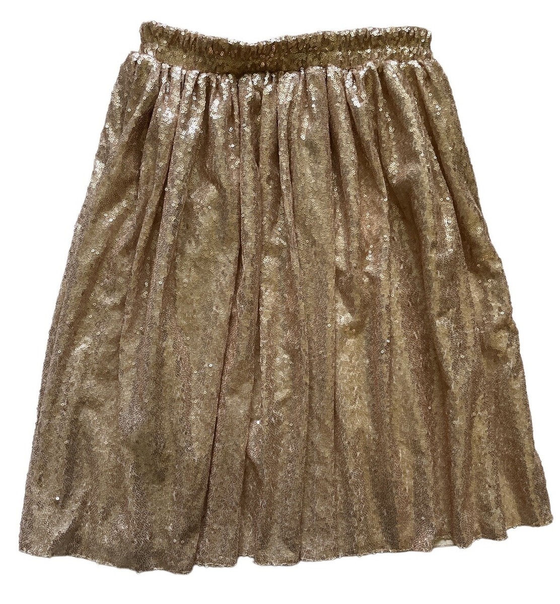 Women’s Gold Sequins Skirt Size XL Elastic Waist Lined Handmade