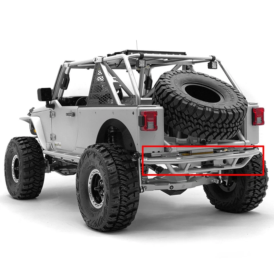 CChand Metal Rear Bumper Silver On JK MAX RC Kit 1/8 Capo Electric Off-road Car - Image 3 of 4