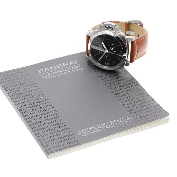 Panerai — Officine Panerai Luminor GMT PAM00321 45mm SS Black Dial Automatic Watch #C3100