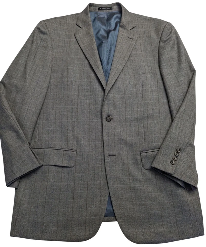 Chaqueta Pendleton Para Hombre Talla 44R Espiga Cuadros Gris Lana Blazer Abrigo Deportivo Foto 2 de 4