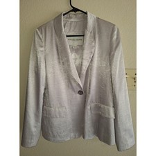 Boston Proper Women's Silver Shimmer Blazer Sz10 Lined