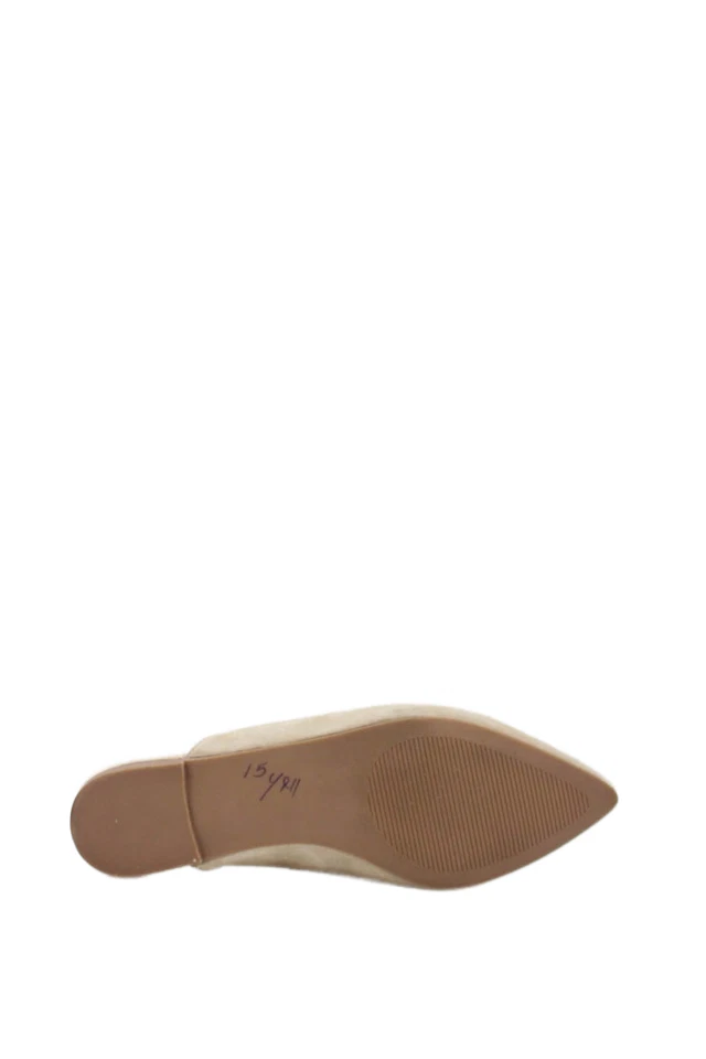 Женские кожаные туфли на плоской подошве с заостренным носком Steve Madden бежевые размер 8 - Изображение 4 из 4