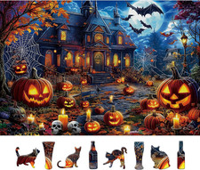 500-Piece Spooky Haunted House Halloween Jigsaw Puzzle for Adults