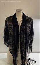 Black Lace Patterned Shawl