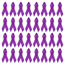 50 Pieces Purple Polyester Ribbon Satin with Safety Pins