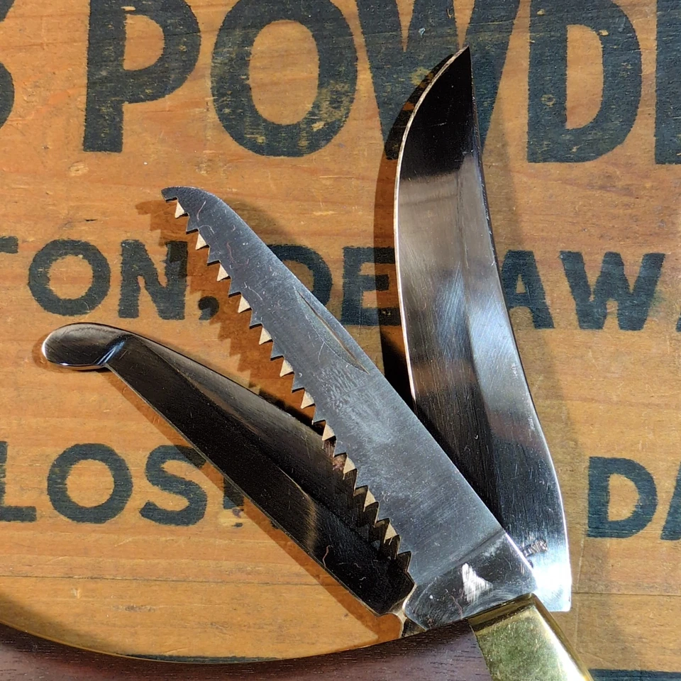 Navaja de bolsillo vintage Browning Japón #503 con bloqueo de 3 hojas Foto 2 de 4