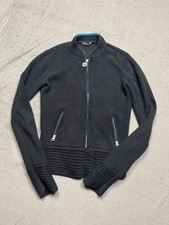 Armani Exchange A X Sweater Womens Small Black Full Zip Knit Ribbed Hem Cuff