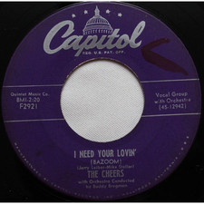 THE CHEERS I NEED YOUR LOVIN / ARIVEDERCI 45RPM 7" VINYL RECORD VG CAPITOL