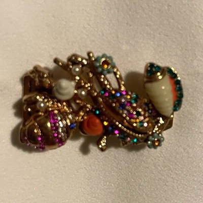 Stella and dot  bracelet  charm iykyk Gold Tone Metal w Multicolor Rhinestone