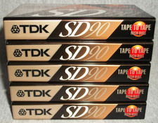 Lot of 5 TDK SD90 High Bias Type II Blank Audio Cassette Tapes  Sealed