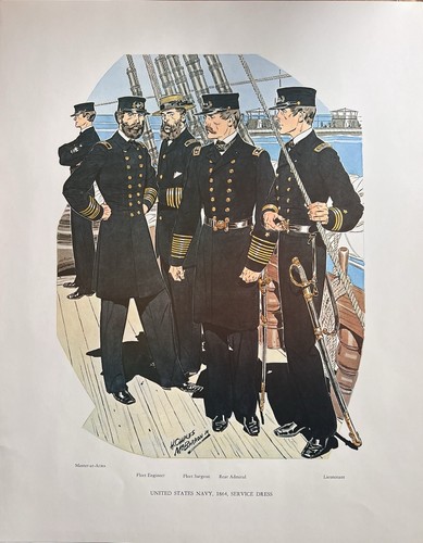 Uniforms Of The US Navy 1776-1896, Set of 12 Prints US Naval History Div. 1966
