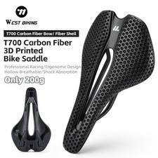 WEST BIKING 3D Printed Carbon Fiber Bicycle Saddle Bike Seat Saddle Black 200g