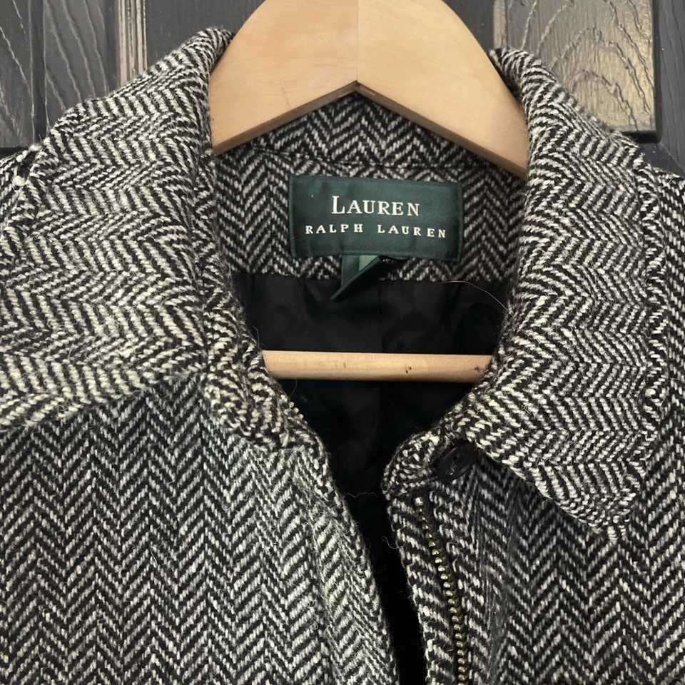 Blazer Chaqueta Lauren Ralph Lauren Mezcla Lana Espiga Para Mujer Talla 8 Foto 2 de 4