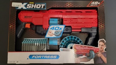X-Shot EXCEL Fortress Blaster by ZURU (48 Darts) Rotating Drum Foam Dart Toy Gun
