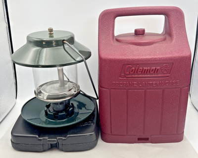 #ad Vintage Coleman 2 Mantle Propane Lantern USA Made w Carrying Case $49.00