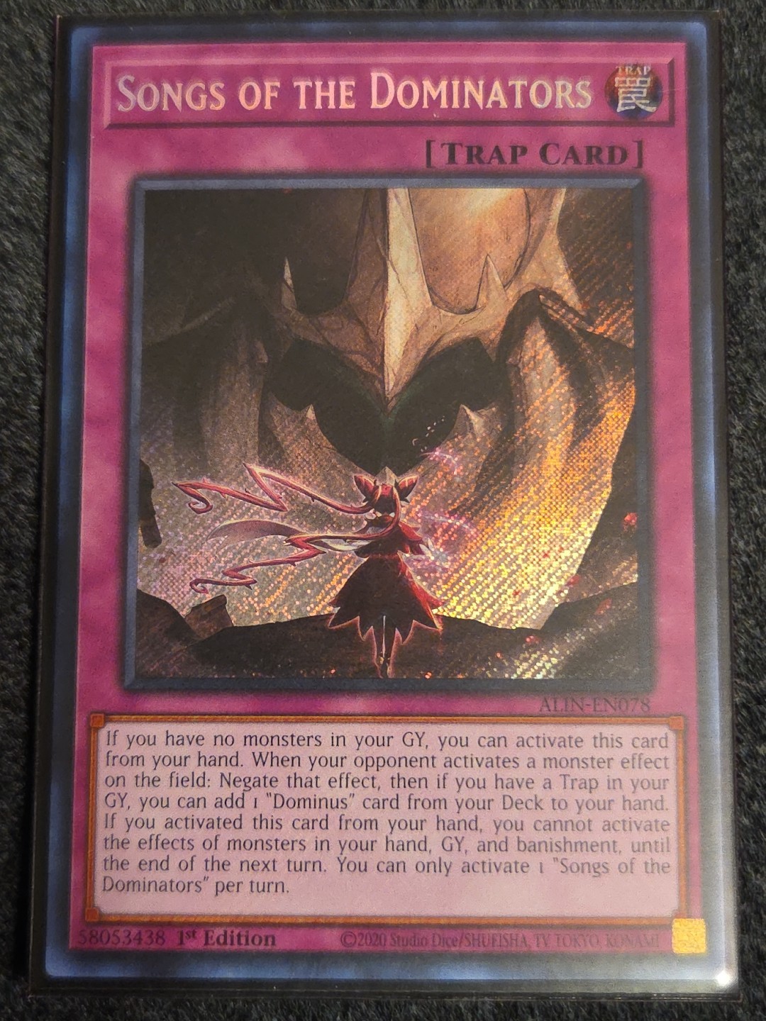 Songs of the Dominators ALIN-EN078 Secret Rare 1st Ed Near Mint 1st Ed Yu-Gi-Oh!