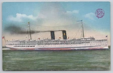 SS Yale Los Angeles Steamship Co NY Boston Ocean Liner Cruise Ship Postcard AK18