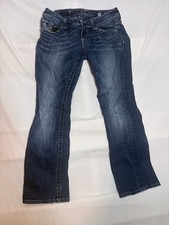 Miss Me Jeans Women's 30 Medium Blue Denim Bootcut Rhinestone Embellished