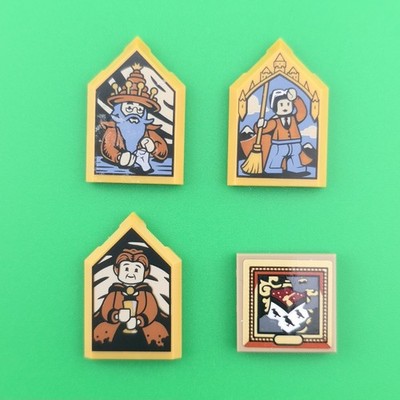 LEGO HP Tile Decorated Portrait Pentagonal Helga Hufflepuff, Fronsac, Sykes