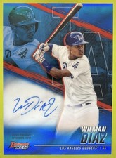 2021 Bowman's Best Wilman Diaz Best of Auto Blue Refractor /150 #B21-WD Dodgers